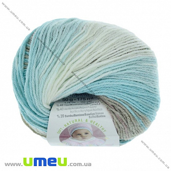 Пряжа Alize Baby Wool Batik 50 г, 175 м, Бірюзово-бежева 6320 (YAR-029494)