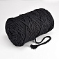 Шнур для макраме хлопковый, 4-5 мм, Черный (LEN-063015)