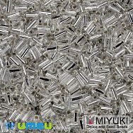 Бісер японський Miyuki Стеклярус 3 мм BGL3-1, Сріблястий (BIS-045902)