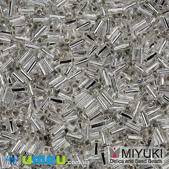 Бісер японський Miyuki Стеклярус 3 мм BGL3-1, Сріблястий (BIS-045902)