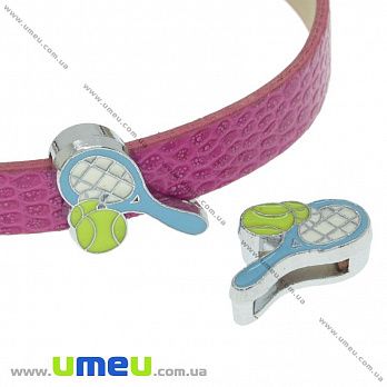 Намистина мет. Ракетка, 13х13 мм, Темне срібло (BUS-036269)