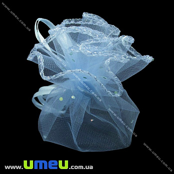 Подарочный мешочек из органзы, 8-10 см, Голубой (UPK-031980)