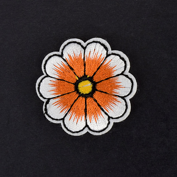 Термоаплікація Квітка, 4 см, Помаранчева (APL-060021)