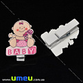 Декоративная прищепка Baby, 36х27 мм, Розовая (DIF-033347)