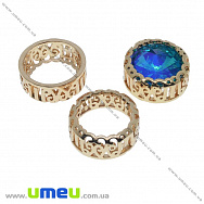 Оправа-цапи оправа ажурна під Ріволі Кругла, 14 мм, Золото (OSN-034042)