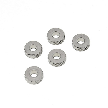 Бусины из нерж. стали Круглые плоские, 5х2 мм, Темное серебро (STL-062540)