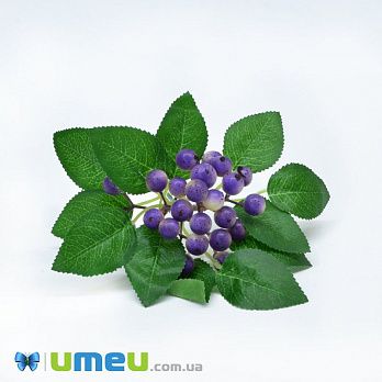 Гілка калини на дроті, 15х12 см, Фіолетова (DIF-044685)