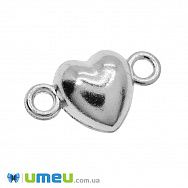 Замок магнітний Серце, 17,5х10х7 мм, Темне срібло (ZAM-048735)