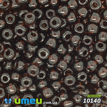 Бісер чеський 2/0, №10140, Коричневий темний, Прозорий (BIS-044908)