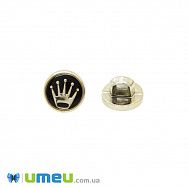 Гудзик пластиковий на ніжці Круглий, 10 мм, Золотисто-чорний (PUG-046586)