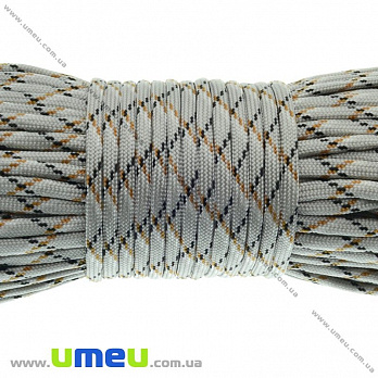 Шнур паракорд семіжільний меланж 4 мм, Сірий (LEN-012224)