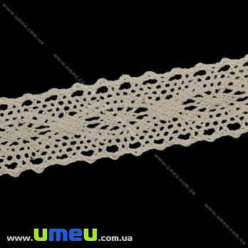 Мереживо бавовняне, 26 мм, Бежеве (LEN-016172)
