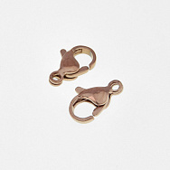 Замки-карабіни з нержавіючої сталі, 12х7 мм, Рожеве золото (STL-057075)