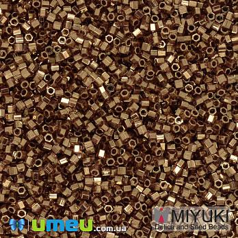 Бісер японський Miyuki Delica Hex Cut 15/0 DBSC-0115, Червоно-золотистий (BIS-040122)