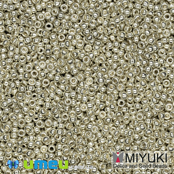 Бісер японський Miyuki круглий RR 15/0 №181 гальванізований, Сріблястий (BIS-038835)