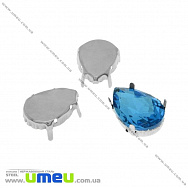 Оправа-цапи з нержавіючої сталі під Ріволі Крапля, 18х13 мм, Темне срібло (STL-029946)