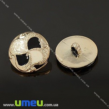 Гудзик пластиковий на ніжці Круглий, 21 мм, Золотистий (PUG-012889)