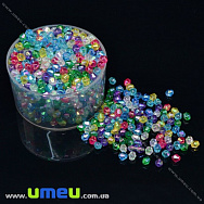 Намистини акрилові Біконуси, 4х4 мм, Мікс АВ (BUS-018068)