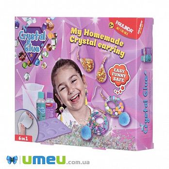 Набір для творчості Paulinda Crystal glue DIY "Сережки 6 в 1" (DIF-043484)