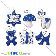 Набір з фетру для створення 6 іграшок, Ялинкові іграшки ФН-60, 6х7 см (FLT-034846)