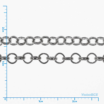 Ланцюг, Темне срібло, 2,5 мм (ZEP-056055)