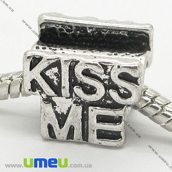 [Архів] Намистина PANDORA мет. Kiss Me, 13х11 мм, Античне срібло (BUS-006470)