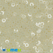 Паєтки Італія круглі плоскі, 3 мм, Кремові №1024 Bianco Avorio Opaline (PAI-039137)