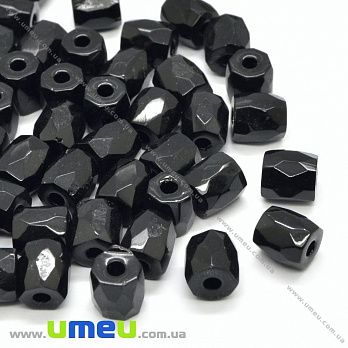 Намистина чеське скло Preciosa 3-cuts-RH 7х6,5 мм, №0235, Чорна (BUS-036373)
