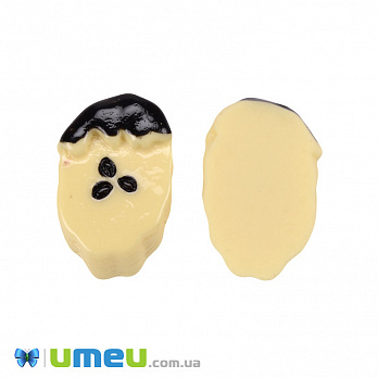 Кабошон із полімерної глини, Доля банана, 23х14 мм, Жовтий (DIF-050805)