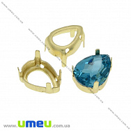 Оправа-цапи під Ріволі Крапля, 14х10 мм, Золото (OSN-021961)