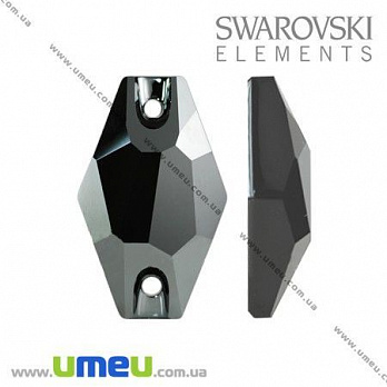 [Архів] пришивний елемент Swarovski 3261 Jet Hematite, 18х11 мм (KAB-005531)