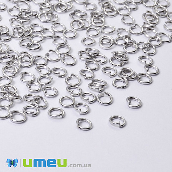 Колечка, Темне срібло, 4 мм, товщина 0,7 мм (PIN-048760)