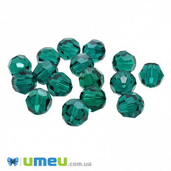 [Архів] Намистина Swarovski 5000 Emerald УЦЕНКА, 10 мм, Гранована кругла (BUS-038497)