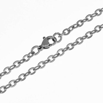 Основа на шию з нерж. ст., Темне срібло, 3 мм, 70 см (STL-049590)