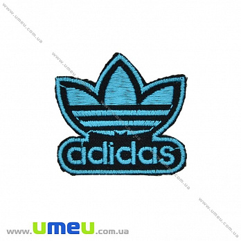 Термоаппликация Adidas, 4х4 см, Голубая (APL-027697)