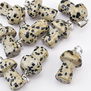 Підвіска Грибочок, Натур. камінь Яшма далматинова, 25х15 мм (POD-058598)