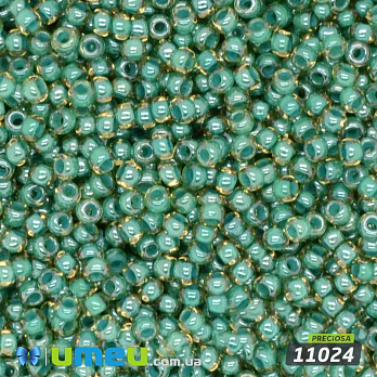 Бісер чеський №960/11024, Зелений, Хамелеон, 10/0 (BIS-019560)