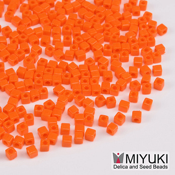 Бисер японский Miyuki Cubes SB18-406, 1,8 мм, Оранжевый (BIS-053279)