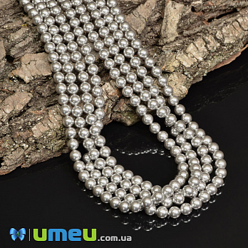 [Архів] Намистина Swarovski 5810 Light Grey Pearl 616, 6 мм (BUS-040846)
