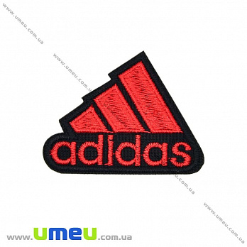 Термоаплікація Adidas, 5,5х4,5 см, Чорно-червона (APL-031698)