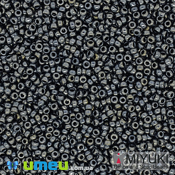 Бісер японський Miyuki круглий RR 15/0 №451, Мокрий асфальт (гематит) (BIS-039802)