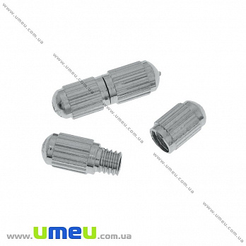 Замок гвинтовий, Темне срібло, 12х4 мм (ZAM-028796)