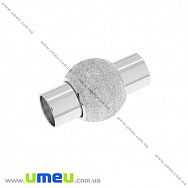 Замок магнітний з нерж. сталі для вклеювання шнура, 20х12 мм, Темне срібло (STL-025883)