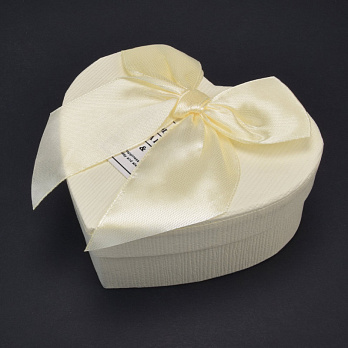Подарункова коробочка Серце, 12х11х4,8 см, Кремова (UPK-060383)