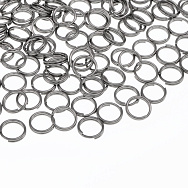 Колечка подвійні з нерж. сталі, 6 мм, 0,6 мм, Темне срібло (STL-055840)
