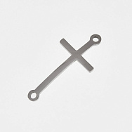 Конектор з нерж. сталі Хрест, 24,5х11,5 мм, Темне срібло (STL-061417)