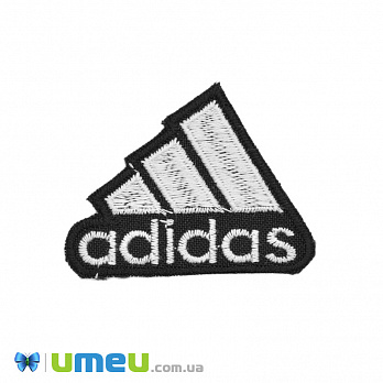 Термоаплікація Adidas, 5,5х4,5 см, Чорно-біла (APL-042365)