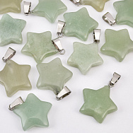 Підвіска Зірка, Натур. камінь Авантюрин зелений, 23х20 мм (POD-031877)