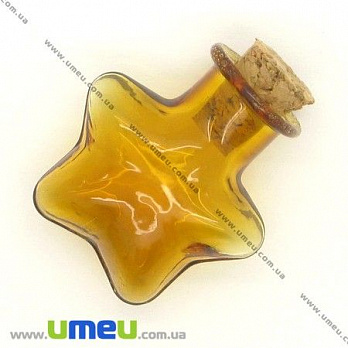 Скляна баночка Зірка, Коричнева, 23х20 мм (DIF-006689)