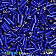 Бісер чеський Стеклярус 3, №37100, Синій блискучий, 7 мм (BIS-050529)